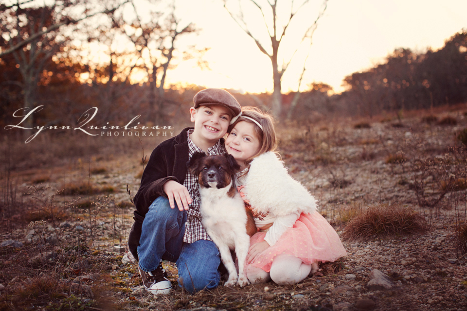 Massachusetts Outdoor Family Photography Children Siblings Brother Sister Image Winter Dog Cute Worcester MA Photography
